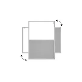 ALLboards Kombitafel 90 x 60 cm Grau/Weiß