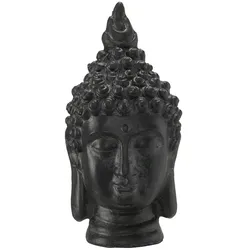 Figur  Buddhakopf , schwarz , Magnesia , Maße (cm): H: 21  Ø: 11