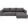 TRENDMANUFAKTUR Eckcouch Cord 2-Sitzer Grau
