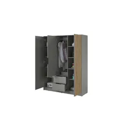 Möbel Kraft Drehtürenschrank Nelly 155 x 200 x 0 cm grau