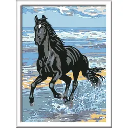 Ravensburger Beschäftigung - CreArt - Malen nach Zahlen  28565 - Pferd am Strand – Kinder ab 11 Jahren