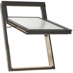 Dachfenster mit Hochschwingflügel, Holz, RoofLite+ made by Velux Group Solid Pine, Innen Kiefer, außen Anthrazit, individuell konfigurieren
