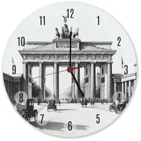 Speecheese Berlin Souvenir Brandenburger Tor Wanduhr aus Alu Wahrzeichen