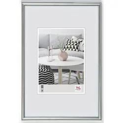 walther + design Galeria Kunststoff Bilderrahmen, silber, 13 x18 cm
