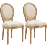 Homcom Esszimmerstühle Creme, Kunststoff, 56x96x49 cm Esszimmer, Stühle, Esszimmerstühle, Vierfußstühle