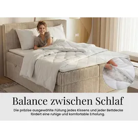 MKS GANZJAHRESBETTDECKE Anti-Stress-Effekt CALIMA 200/220 mit Kopfkissen 80/80