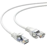 Elfcam Elfcam® - 1,5m Slim Cat 6 Ethernet-Kabel, Cat6 32AWG WAN LAN-Kabel, Ultra Slim Weiß (1,5 Meter)