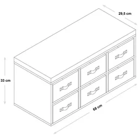 KESPER Kindersitzbank weiß B/H/T: ca. 68x33x29,5 cm, | weiß, grau