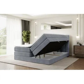 altdecor Boxspringbett mit Matratze Topper, Polsterbett mit Bettkasten, OTTA KING - Grau