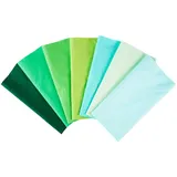 SYSUII Baumwollstoff Stoffpakete,7 Stück 20 x 20cm Patchwork Stoffe Paket zum Nähen DIY Stoffpaket DIY Meterware Stoffe DIY Stoffstücke für Kleidung,Bettwäsche,Vorhänge,Tischdecken - Grün