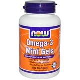 NOW Foods Omega-3-Mini-Gele, 180 softgels)