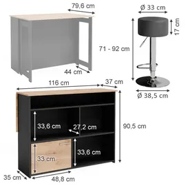 Vicco Bartisch Dominic 116 x 37 cm Eiche/Anthrazit