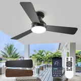 Deckenventilator Mit Beleuchtung,106cm 3-flügeliges Doppelseitiges Lampe Mit Ventilator,24W Dimmbar Deckenlampe Mit Ventilator,deckenventilator Mit Licht Und Fernbedienung Für Schlafzimmer Terrasse