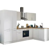 BASIC by Balculina Winkelküche Turin L-Form 300 cm weiß