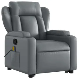 vidaXL Massagesessel mit Aufstehhilfe Kunstleder 94,5 x 100 x 94,5 cm Grau