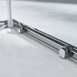 mai & mai Duschkabine mit Doppel-Schiebetür Duschtür 80x80cm Eckeinstieg Echtglas Lotuseffekt ESG-Sicherheitsglas Ravenna16k