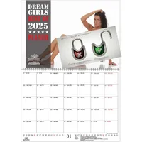 Sexy Dreamgirls DIN A2 Kalender für 2025 Erotik - Geschenkset Inhalt: 1x Kalender 1x Weihnachtsanhänger 1x Grußanhänger (gesamt 3 Teile)