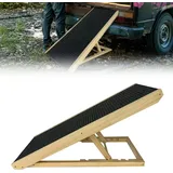 Hunderampe 60cm Hundetreppe für Kleine Hunde & Kätze Höhenverstellbar Haustierrampe von 30cm Bis 60cm Einstellbar Katzenrampe Rutschfesten Typ A... - Braun