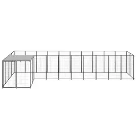 vidaXL Hundezwinger 7,26 m2 Stahl Schwarz