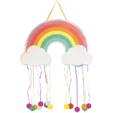 Ohyeah Pinata, Regenbogenfarben, für Geburtstage, groß, Dekoration für Kinderpartys, Jungen und Mädchen, große Pinata zum Befüllen mit Spielzeug und Süßigkeiten, 1 Stück, Pappe, 55 x 36,5 cm