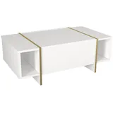 [en.casa] Couchtisch Tavak 104x60x38 cm Weiß/Gold [en.casa]