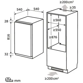 Exquisit EKS131-4-E-040D Einbaukühlschrank (118 l, 890 mm hoch)