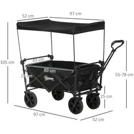 Outsunny Bollerwagen schwarz