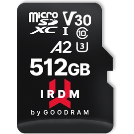 goodram M2AA IRDM MICROCARD R170/W120 microSDXC 512GB Kit, UHS-I U3, A2, Class 10 (IR-M2AA-5120R12)