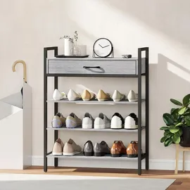 Homcom Schuhregal 70 x 88 x 30 cm mit Schublade grau