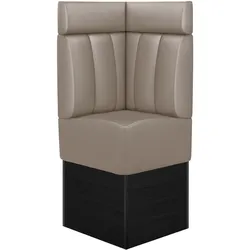 Gastro Eckbank | Taupe | B:H 60 x 158 cm | Gestreift | Leder | Bistro Eckbank