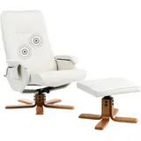 Beliani Massagestuhl RELAXPRO mit Fußhocker Heizfunktion Liegefunktion Drehbar Büro Arbeitszimmer Drehsessel Polstersessel