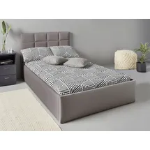 Westfalia Schlafkomfort Polsterbett, inkl. Bettkasten bei Ausführung mit Matratze, in 2 Höhen grau 128 cm x 210 cm x 42 cm