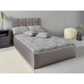 Westfalia Schlafkomfort Polsterbett, inkl. Bettkasten bei Ausführung mit Matratze, in 2 Höhen grau 128 cm x 210 cm x 42 cm