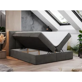 MKS Boxspringbett 180 x 200 cm H4 Dunkelgrau