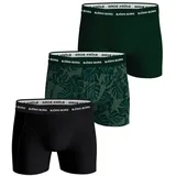 Björn Borg Boxershorts 3 Einheiten Schwarz/Grün XXL