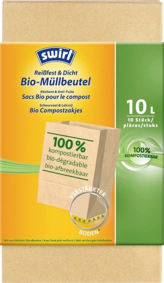 Preisvergleich Produktbild Swirl Müllbeutel Swirl Bio-Müll-Papierbeutel 10 L, 10 Stück