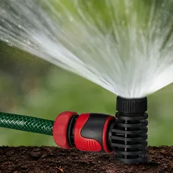 Relaxdays Sprühregner, 2er Set, Garten, Sprinkler, mit Erdspieß, 6 m Reichweite, Rasensprenger, Kunststoff, schwarz