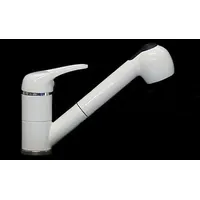 Küchenarmatur Spüle Armatur Wasserhahn mit Geschirrbrause weiss