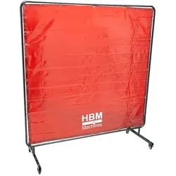 HBM mobile Schweißschutzwand, Schweißervorhang 174 x 174 cm