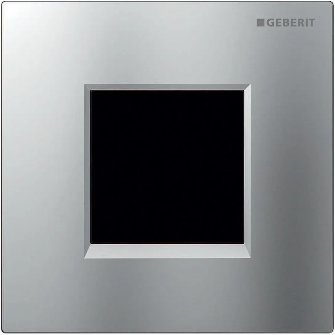 Geberit Urinalsteuerung mit elektronischer Spülauslösung, Netzbetrieb, Abdeckplatte Typ 20, 116.027.JQ.1, Farbe: chrom matt / easy-to-clean-beschichtet