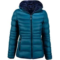 Wendejacke DEPROC ACTIVE "GILMOUR NEW REVERSAL Women", Damen, Gr. 34 (XS), blau, 100% Polyester, casual, tailliert, Langarm gerader Abschluss mit Gummizug, Jacken, Wendejacke mit schlichtem Design