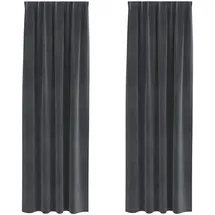 vidaXL Verdunkelungsvorhänge 2 pcs Hellgrau 140 x 245 cm Samt