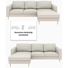 Home Affaire Eckcouch Cord 2-Sitzer Grau