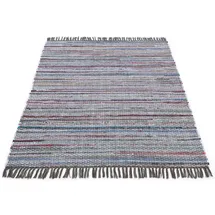 carpetfine Kelim Chindi, grau, 200x250 cm | Moderner Teppich für Wohn- und Schlafzimmer