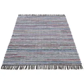 carpetfine Kelim Chindi, grau, 200x250 cm | Moderner Teppich für Wohn- und Schlafzimmer