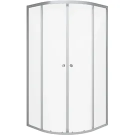 Marwell Chrystal Round Runddusche mit Schiebetür 90 x 90 cm grau/silber ESG Duschwanne