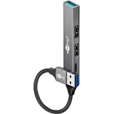 goobay Slim 4-Port USB-Hub, USB-A auf USB-C/USB-A, USB 3.2 Gen 1 (3.1 Gen 1) Type-A, USB 3.2) > 1x USB-C Multiport Adapter USB 3.2), 1x USB-CTM-Buchse (USB 2.0), 2x USB-A-Buchse (USB 2.0)