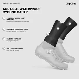 GripGrab AquaSeal Waterproof Cycling Gaiter Schwarz L/XL
