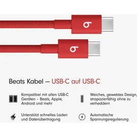 Apple Beats USB-C zu USB-C gewebtes Kabel 1.5 m Rapid Red