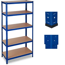 Relaxdays Schwerlastregal 5 Ebenen Stahl 180 x 90 x 45 cm blau